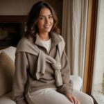 Kestrel half-zip fleece pullover — Fleece Loungewear by MOUDEST. worn by a model.