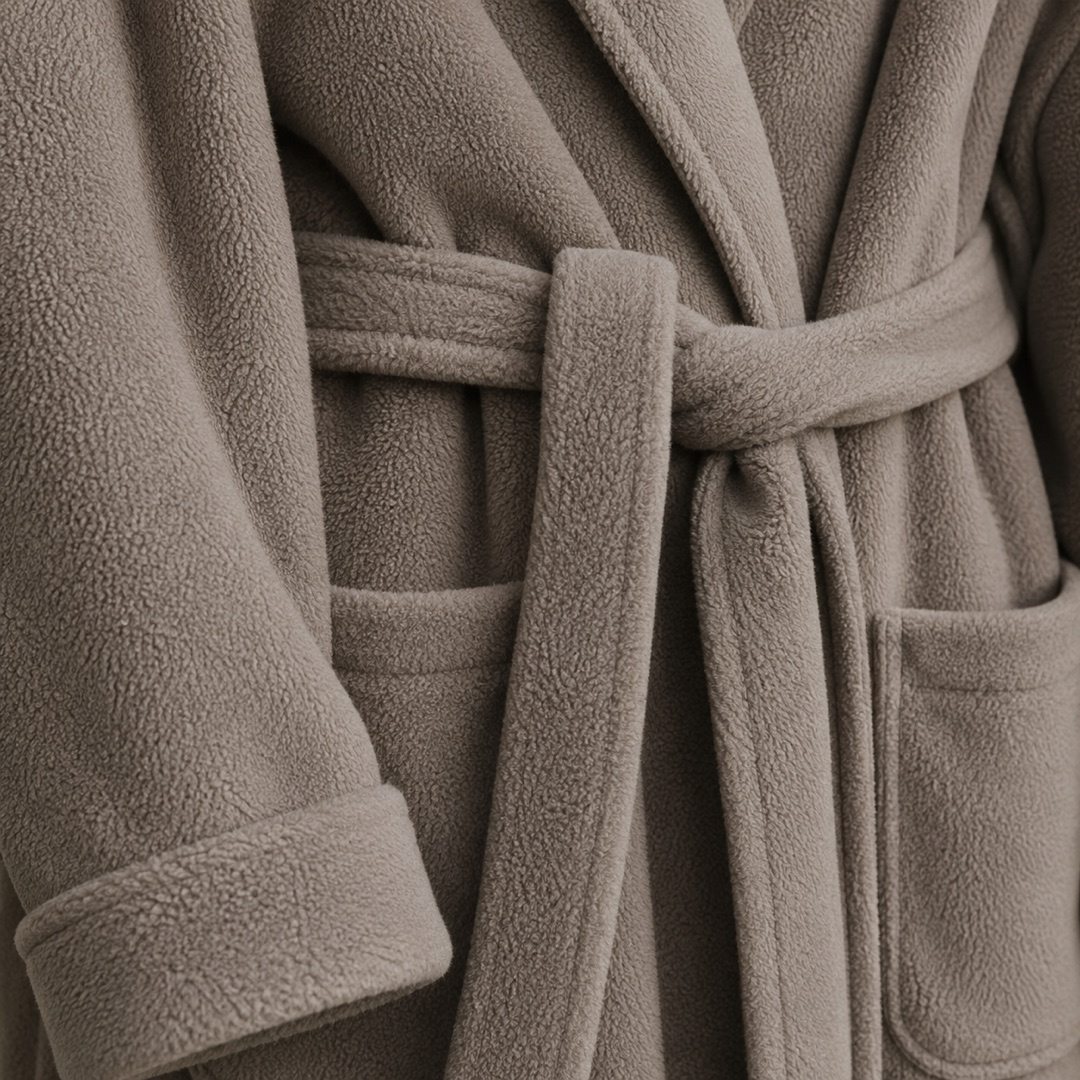 Hazelmere wide fleece jogger — Fleece Loungewear by MOUDEST. close detail of the fabric and finish.