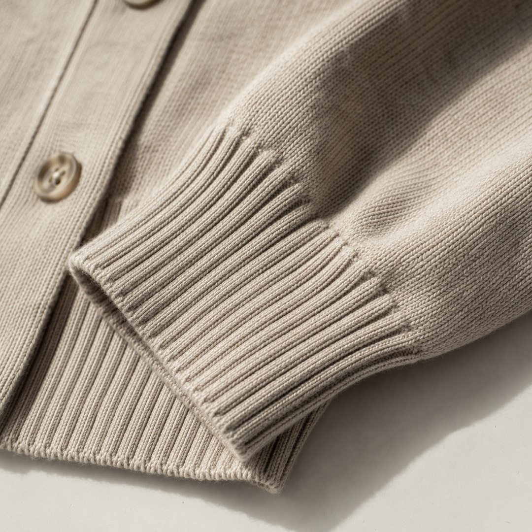 Kestrel longline knitted cardigan — Knitted Cardigans by MOUDEST. close detail of the fabric and finish.