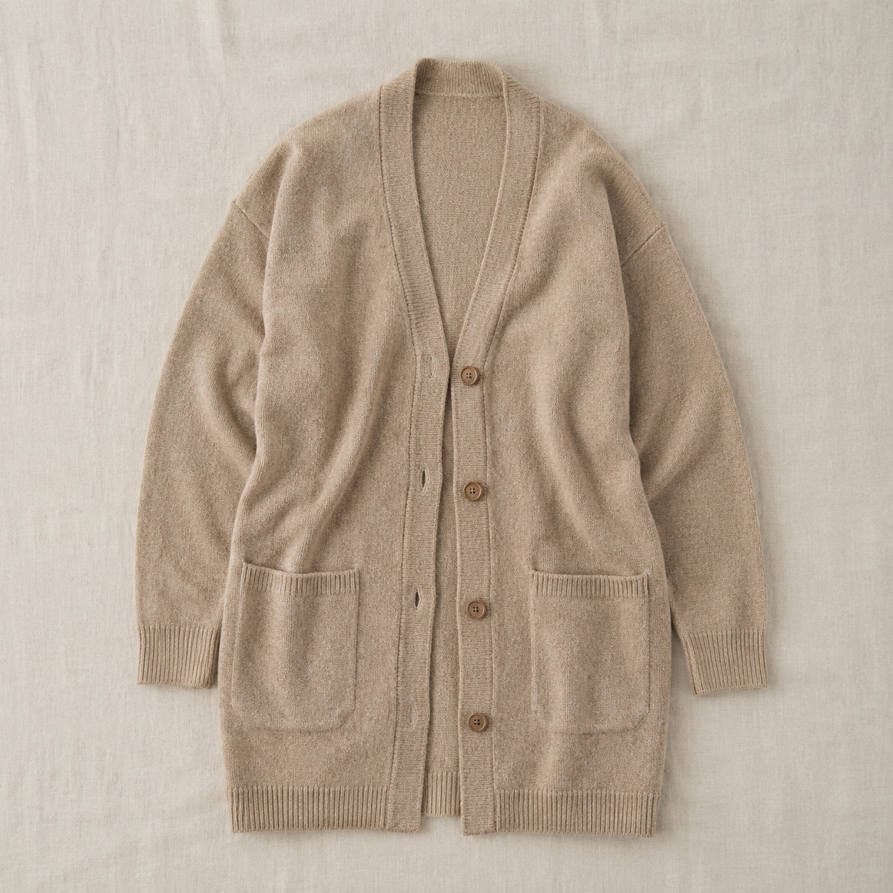 Barleigh open-front knitted wrap — Knitted Cardigans by MOUDEST. product photograph on a white background.
