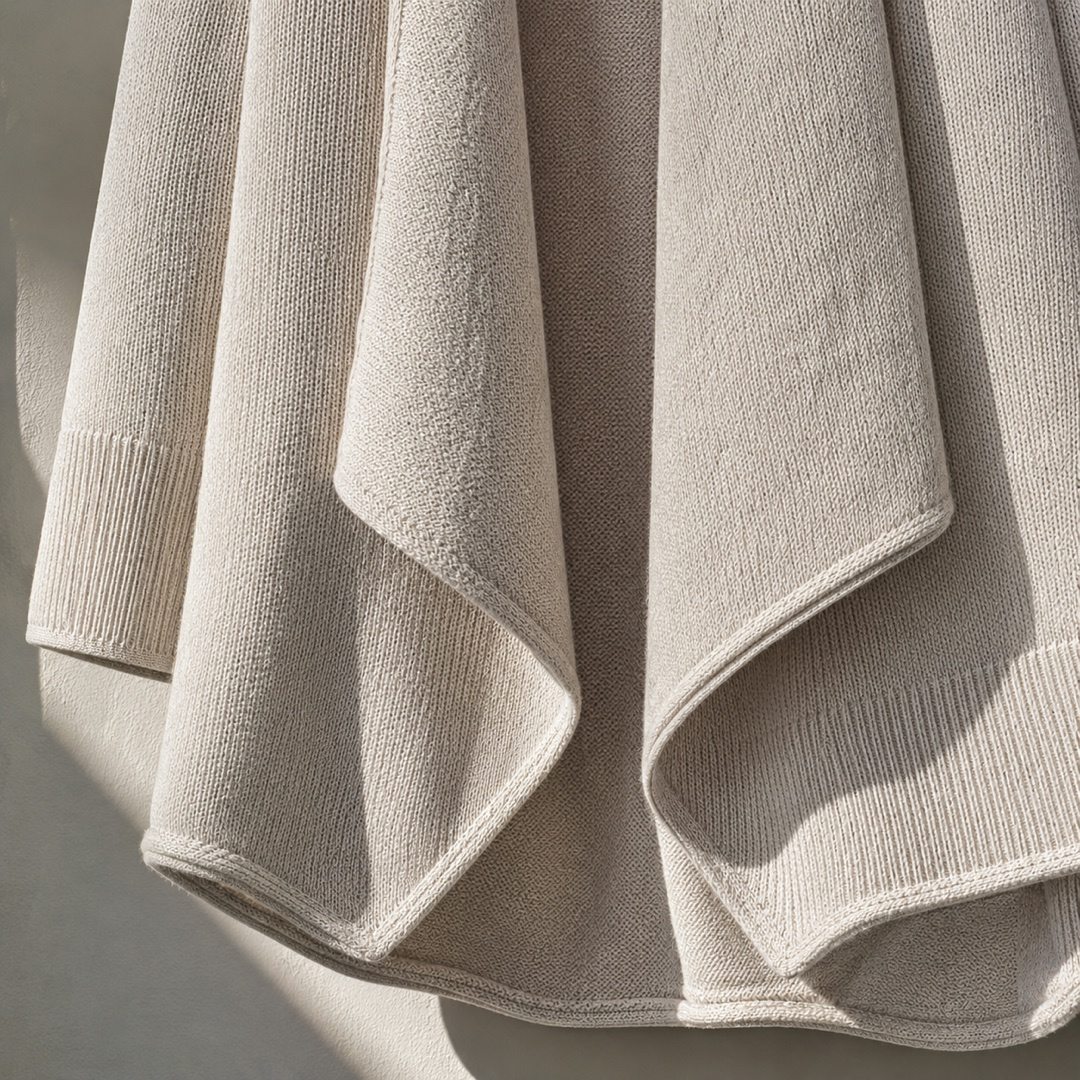 Dunmere cropped button cardigan — Knitted Cardigans by MOUDEST. close detail of the fabric and finish.