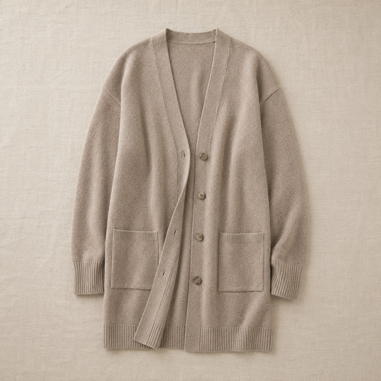 Hazelmere longline knitted cardigan — Knitted Cardigans by MOUDEST. product photograph on a white background.