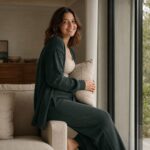 Marlow wide-leg lounge trouser — Lounge Trousers by MOUDEST. worn by a model.