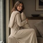 Marlow long-sleeve brushed night dress — Night Dresses by MOUDEST. worn by a model.