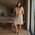 Fernhaugh short-sleeve cotton night dress — Night Dresses by MOUDEST. worn by a model.