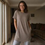 Rushmere short-sleeve cotton night dress — Night Dresses by MOUDEST. worn by a model.