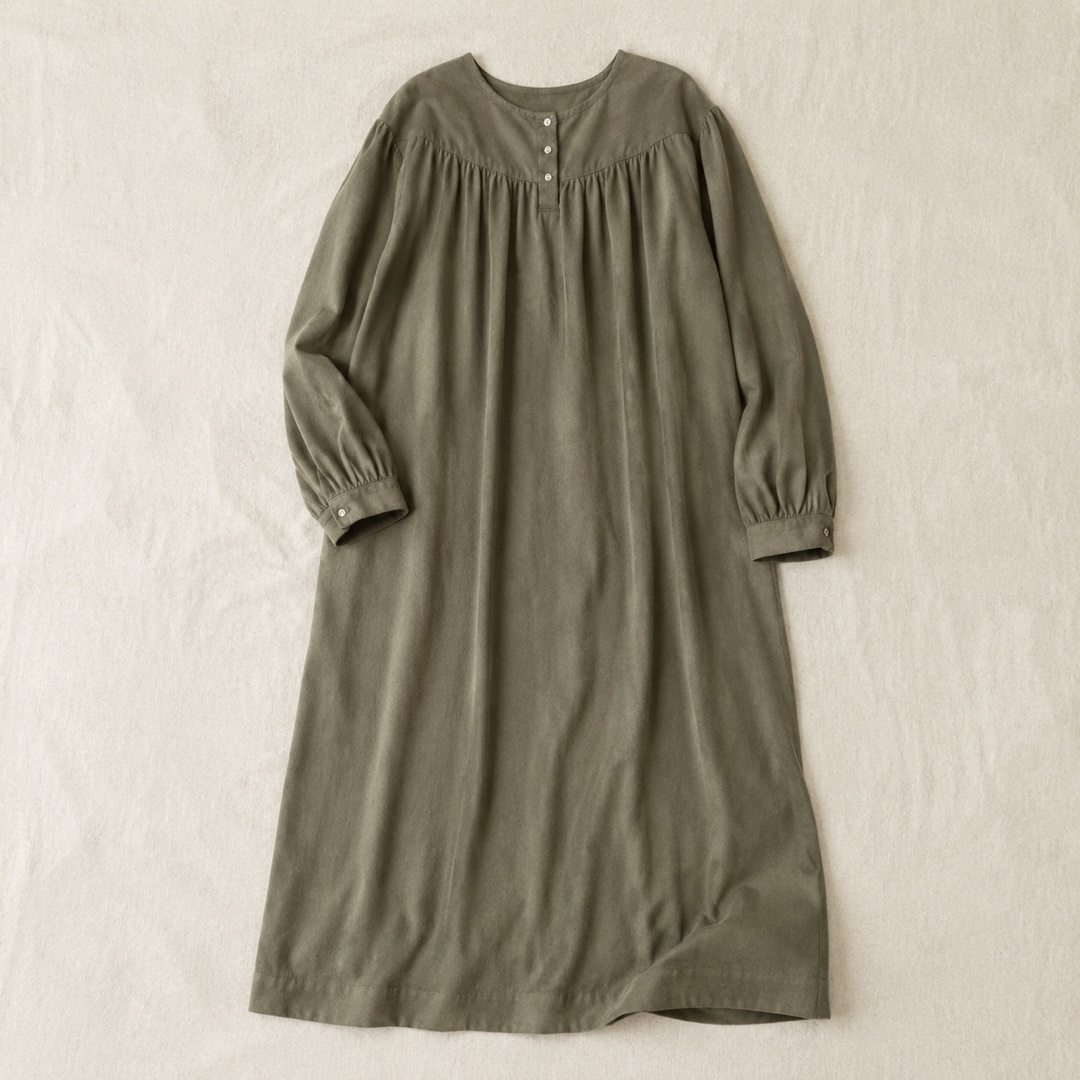 Alderway long-sleeve brushed night dress — Night Dresses by MOUDEST. product photograph on a white background.