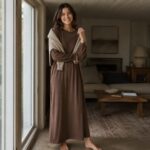 Alderway long-sleeve brushed night dress — Night Dresses by MOUDEST. worn by a model.