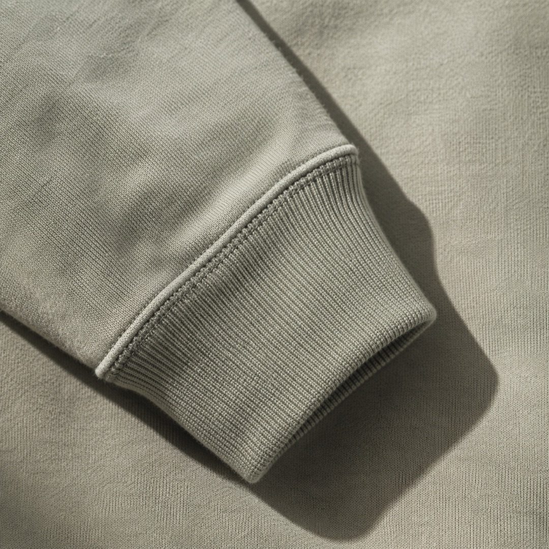 Hollington tapered sweat trouser — Sweat Sets by MOUDEST. close detail of the fabric and finish.