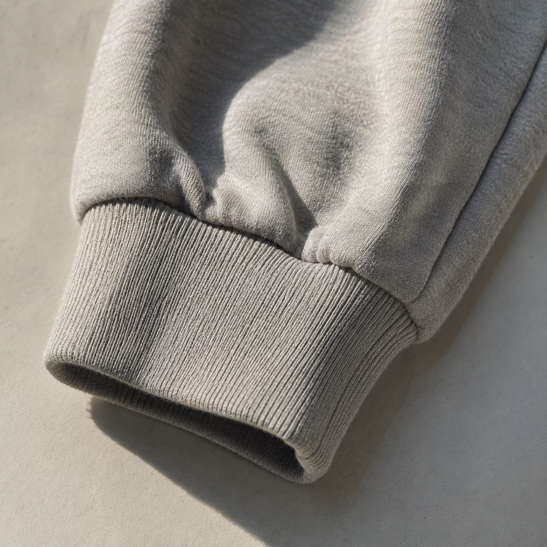 Larkspur crew sweatshirt — Sweat Sets by MOUDEST. close detail of the fabric and finish.