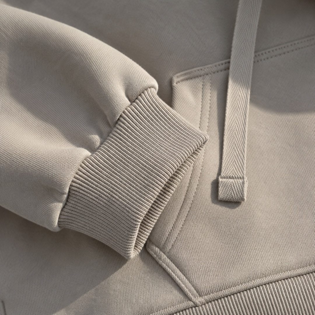 Rushmere tapered sweat trouser — Sweat Sets by MOUDEST. close detail of the fabric and finish.