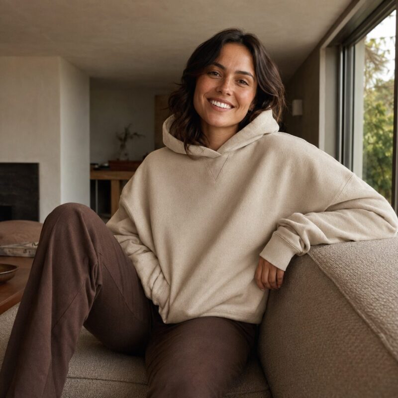 Alderway relaxed hoodie — Sweat Sets by MOUDEST. worn by a model.